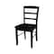 International Concepts Set of 2 Madrid Ladderback Chairs, Black C46-2P - alternate 1